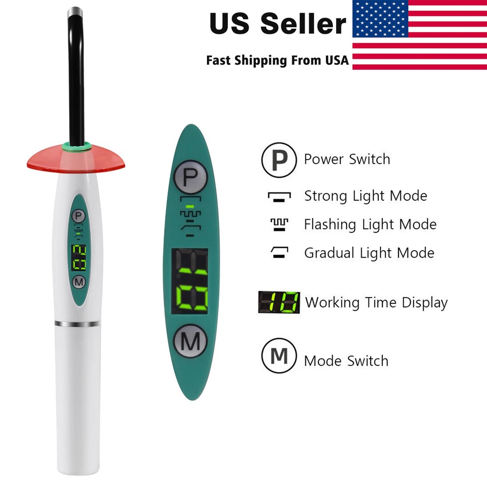 Dental Wireless LED Curing Light Cure Lamp Curing Machine Rechargeable 1500MW