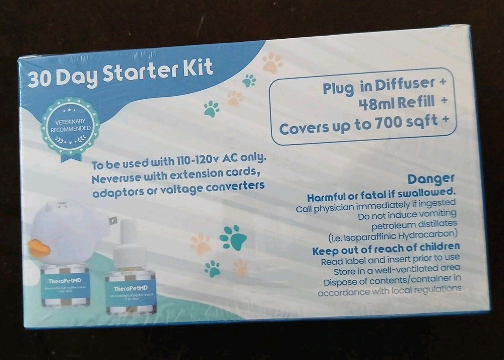 TheraPet MD Advanced Dog Calming Diffuser Kit (1 Diffuser + 2 Refills) New