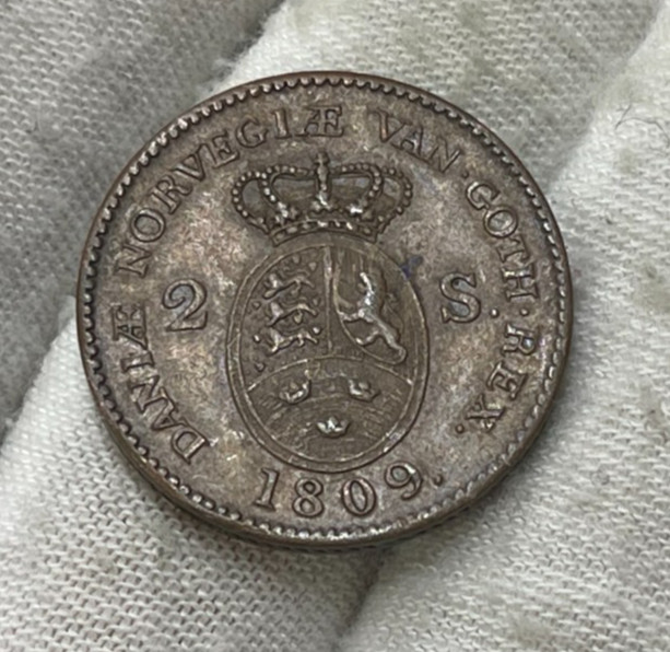 1809 Denmark 2 Skilling Coin High Grade High Value