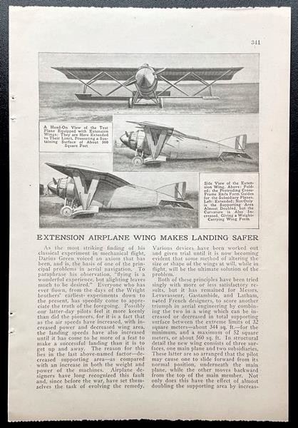 Gastambide-Levavasseur Variable Surface Airplane 1921 article Experimental wing