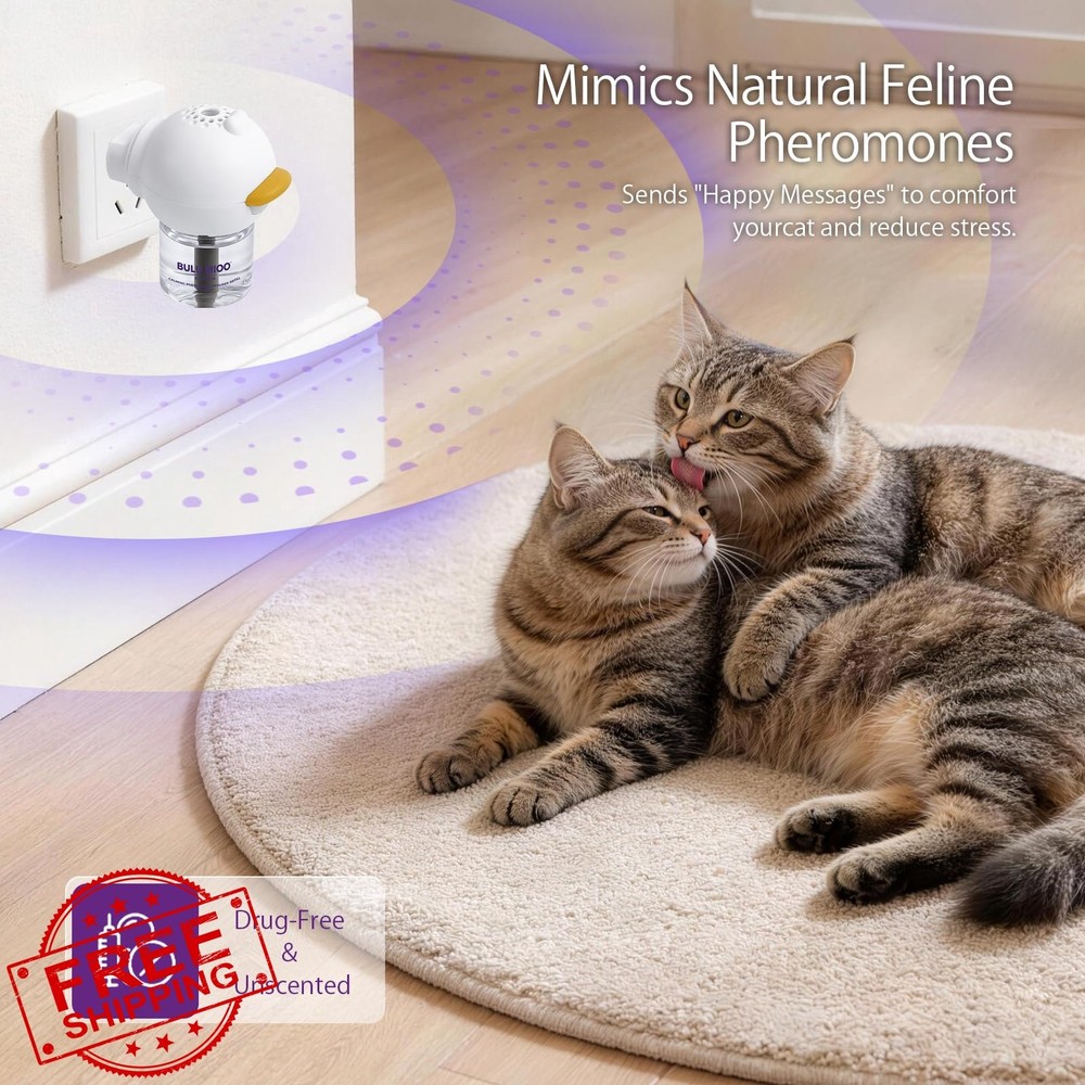BULUMIOO Cat Calming Pheromone Diffuser 3 Pack Whole Home
