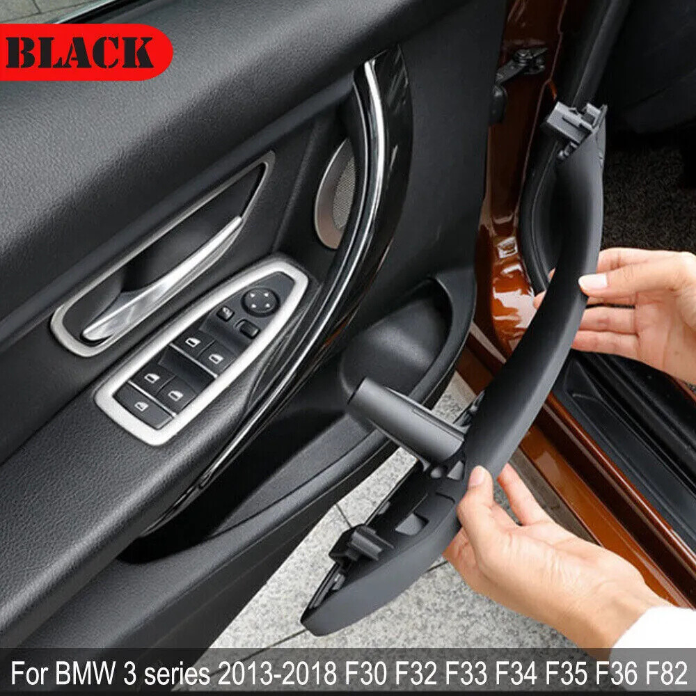 2PCS Black Interior Door Pull Handle Cover For BMW 3 4 series F30 F31 F32 F35 M3