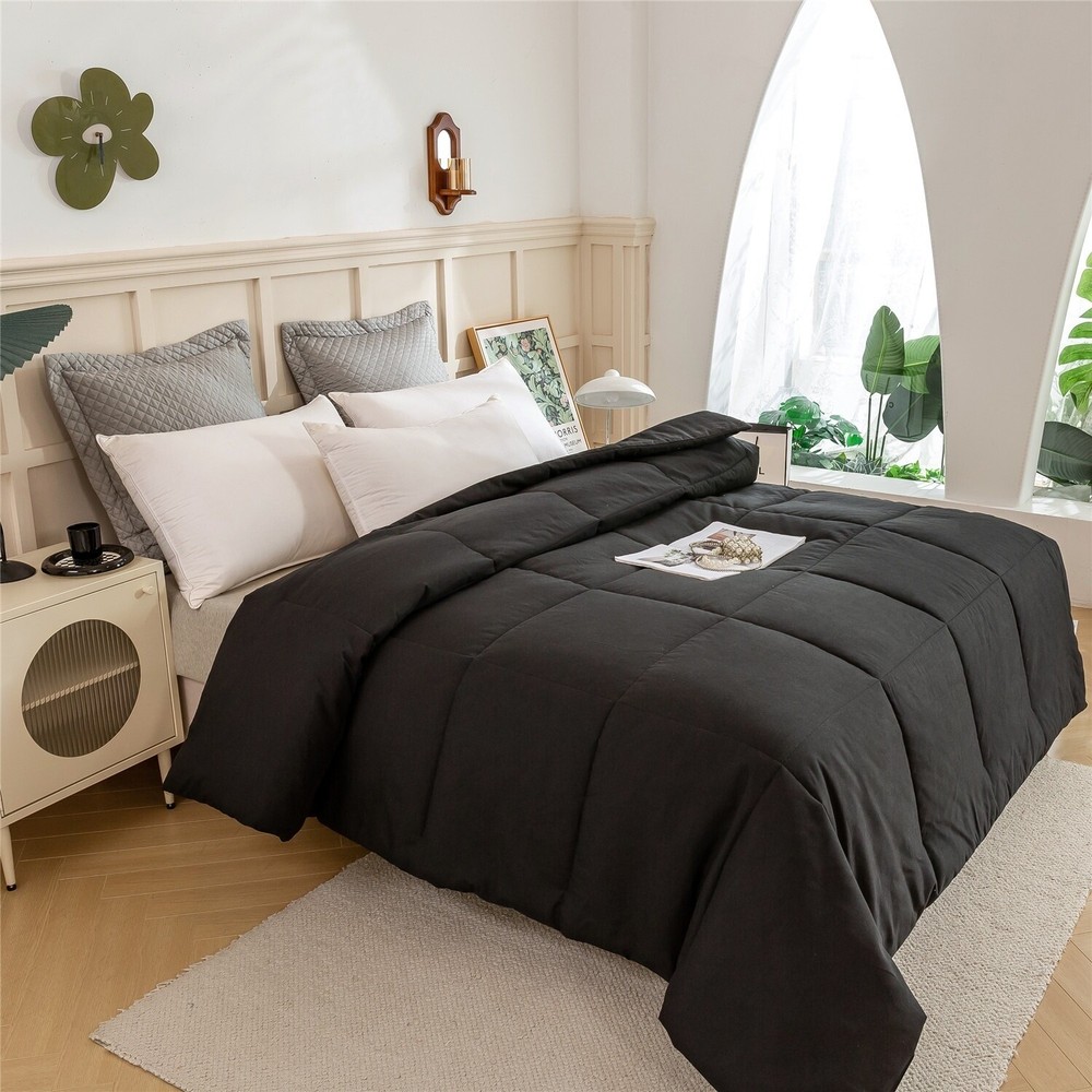 All Season Comforters,Plush Siliconized Fiberfill Bed Comforter/Box Stitched