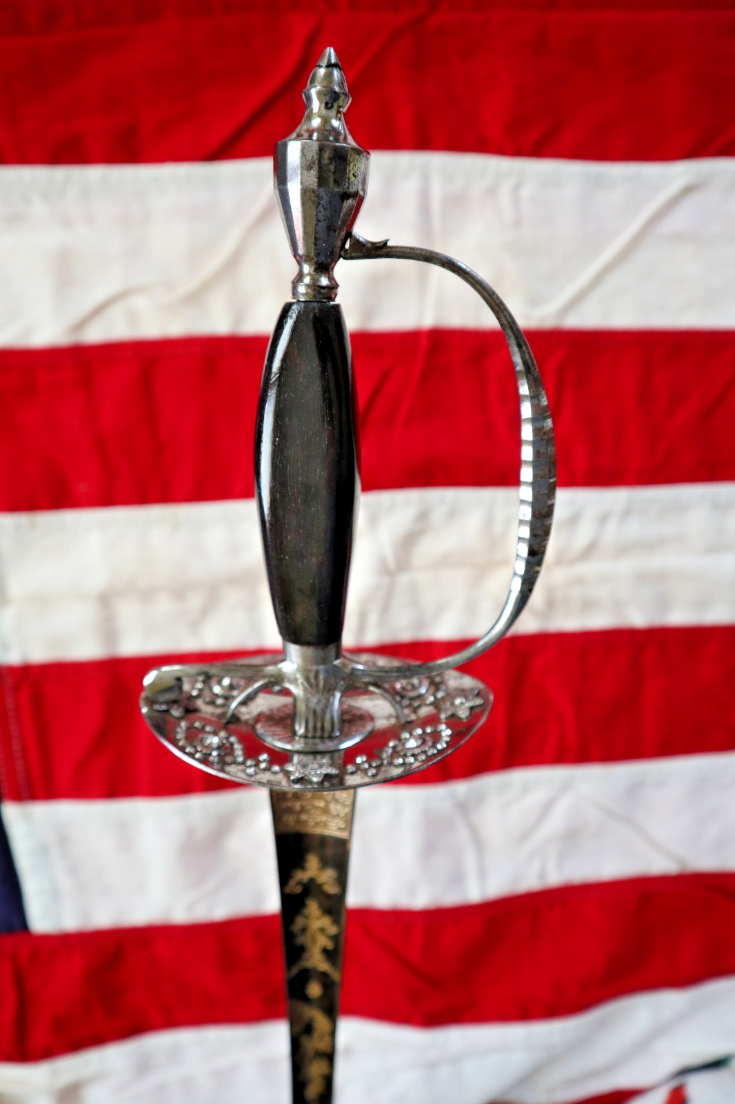 AMERICAN FRENCH INDIAN WAR REVOLUTIONARY WAR STEEL HILT RAPIER SWORD CA 1765