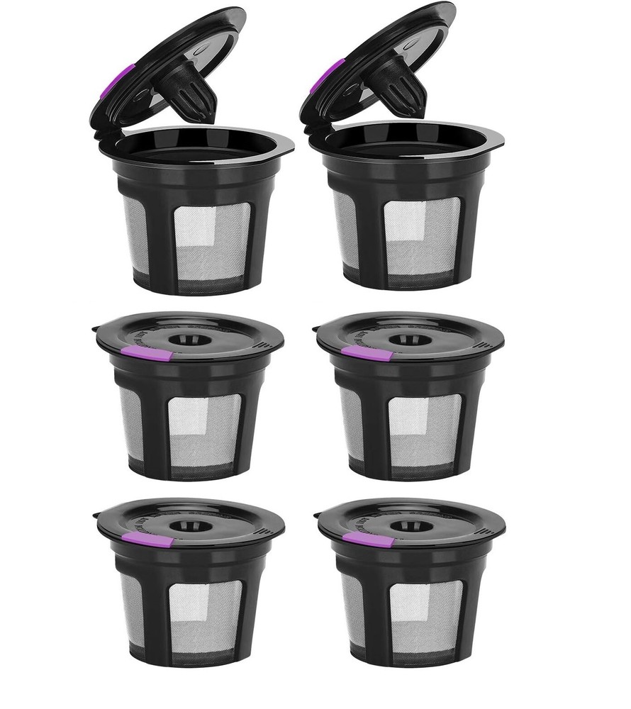 🆕 6 Black K-Cup Reusable Refillable Replacement Coffee Filter Holder for Keurig