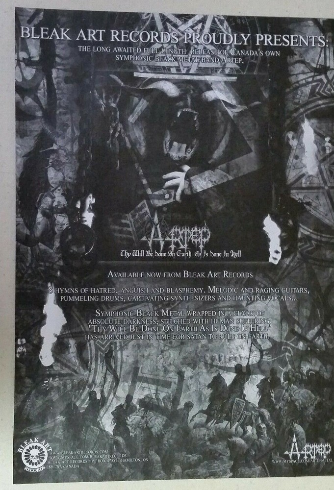 ARTEP "Thy Will Be Done on Earth..." ~ Magazine PRINT AD b&w 2010
