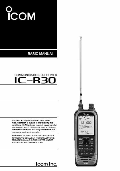ICOM IC-R30 R30 INSTRUCTION MANUAL