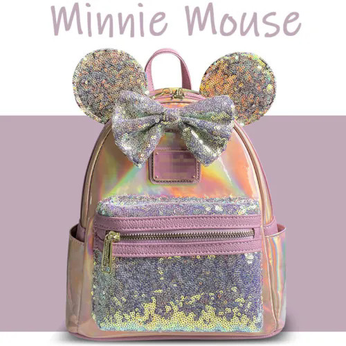 Minnie Mouse Loungefly Sequin Backpack Women Girls Shoulder Bag Handbag Disney