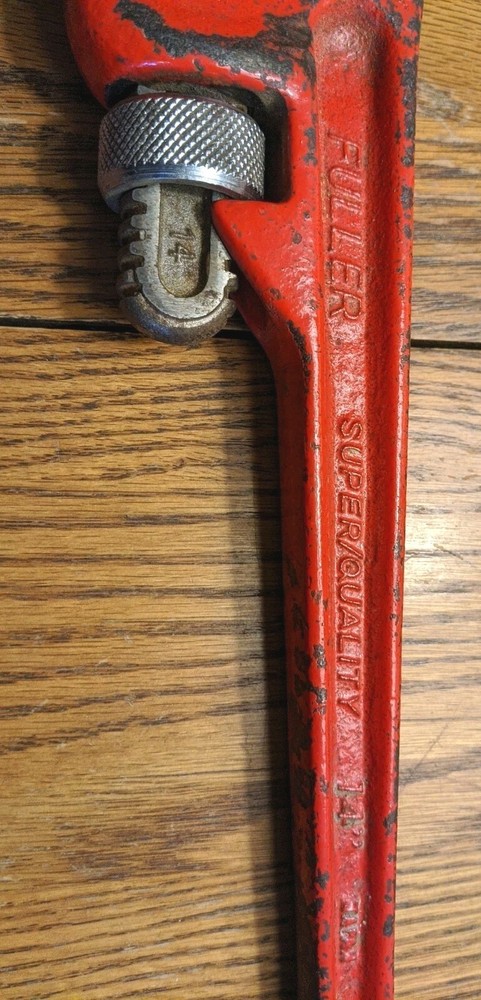 Vintage Fuller Tools Super Quality 14" Pipe Wrench Tool