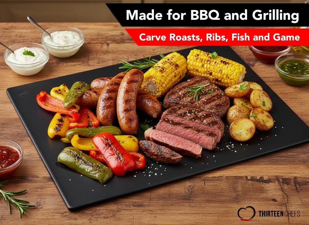24x18 Black Cutting Board - 1/2 Thick HDPE Plastic for Kitchen Prep