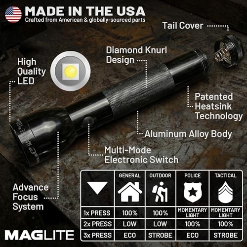High Lumens LED Flashlight – ML300L 4-Cell D Flashlight with Adjustable Focus