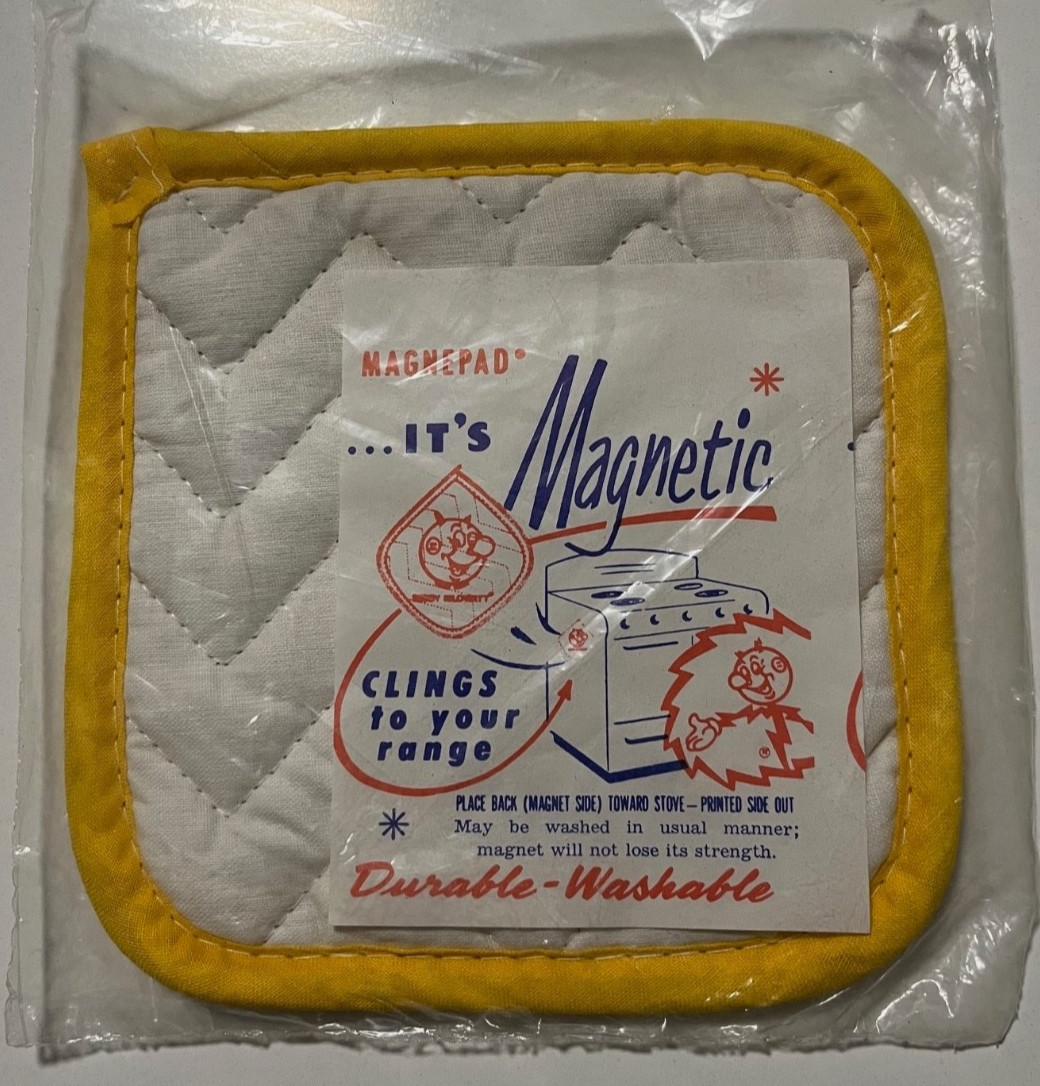 NIB REDDY KILOWATT Magnetic Pot Holder Hotpad Magnepad Vintage NIP - New In Bag