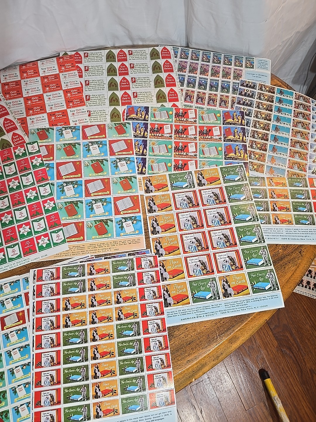 Vintage Religious SEAL STAMP Sheets lot