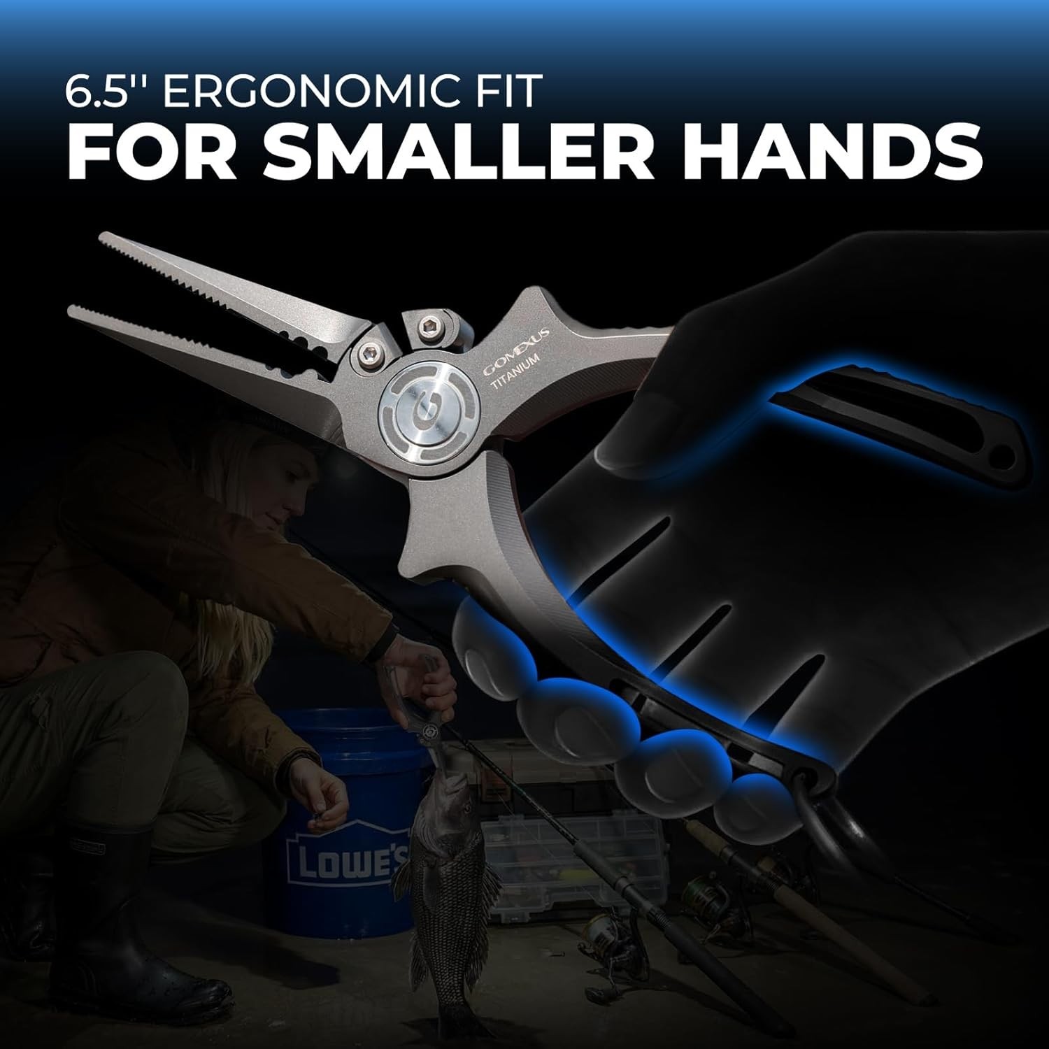 GOMEXUS Titanium Fishing Pliers 6.5'' Straight Nose Version Saltwater Resistant