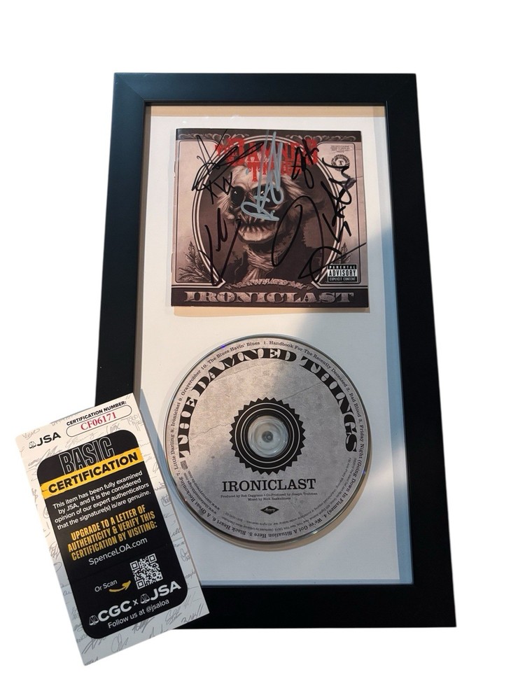 THE DAMNED THINGS IRONICLAST CD FRAMED Signed JSA Display Fall Out Boy ANTHRAX