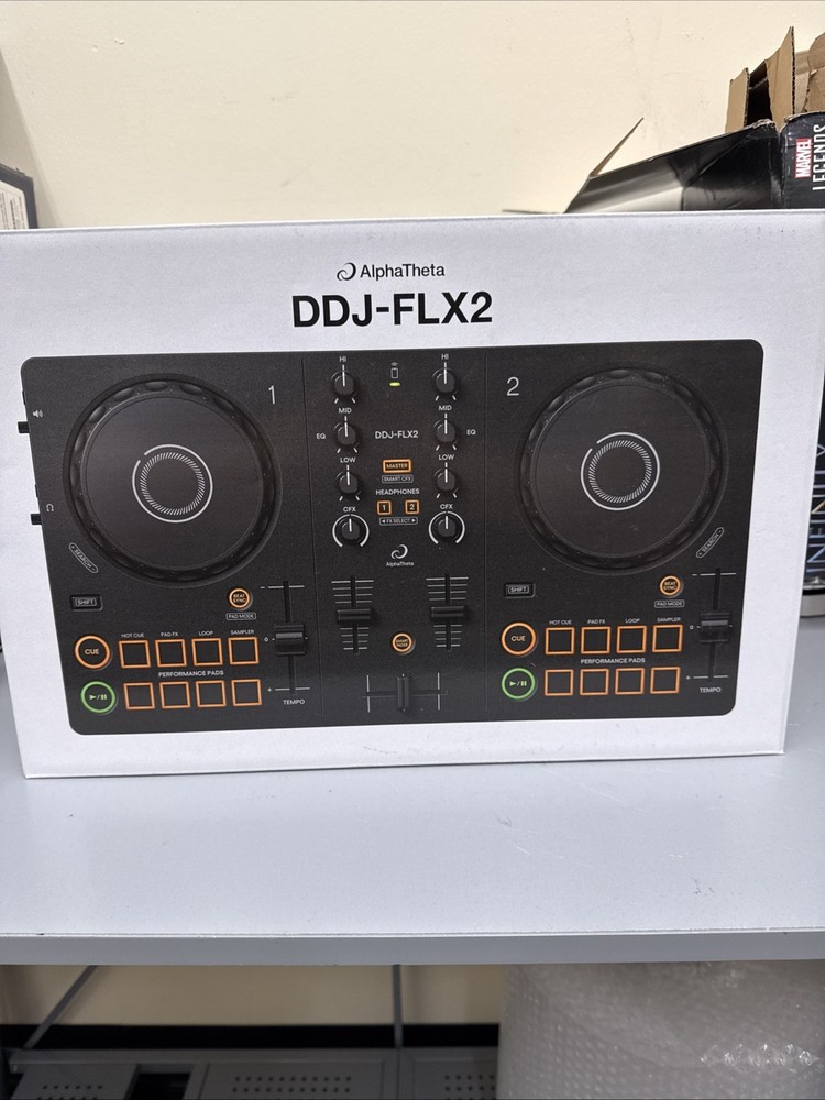 AlphaTheta DDJ-FLX2 Compact Beginner 2-Channel Serato rekordbox DJ Controller