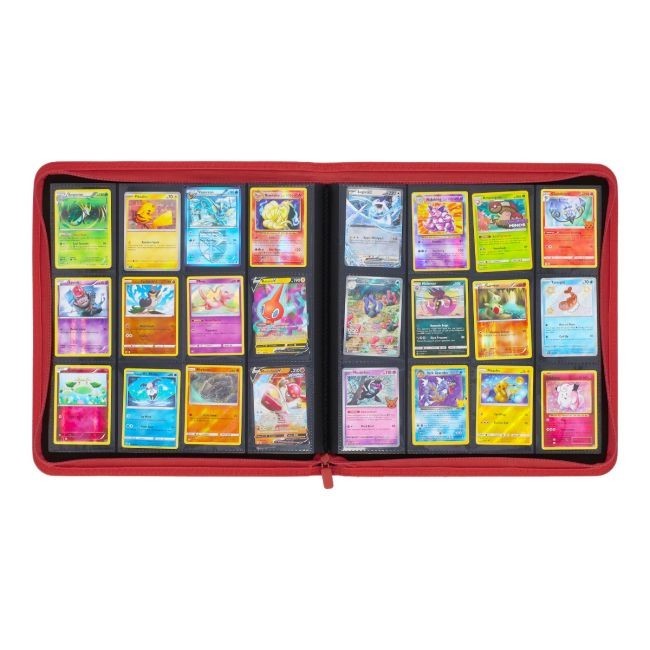 BCW Z-Folio 12-Pocket ZIPPER Album - Red - FREE SHIP