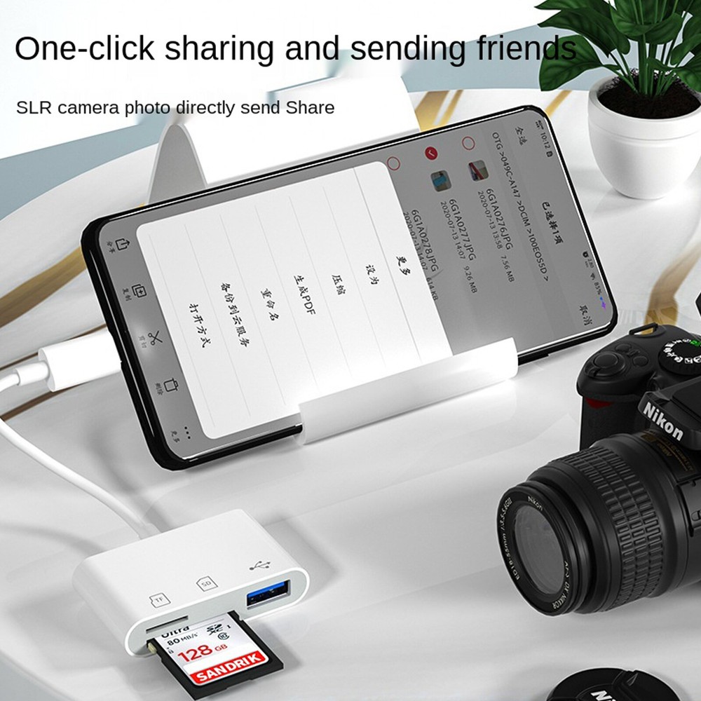 For Apple iPhone 15 Pro Max Plus USB Stick SD TF Card Reader Type C OTG Adapter