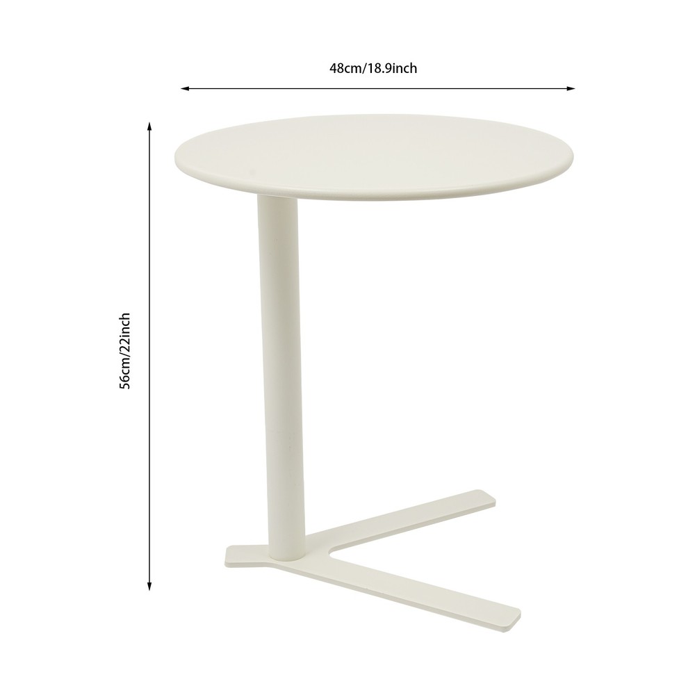 Side Table for Small Spaces, 48*56cm Couch End Table, 22in Height