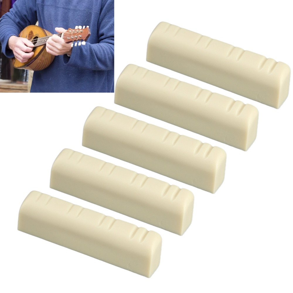 ♡ 5Pcs Mandolin Bridge Nut 8 String Plastic 3.5cm Universal Instrument For