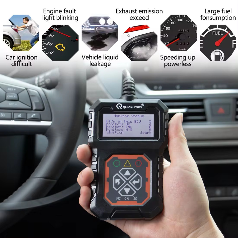 Car Full OBD2/EOBD Scanner Engine System Check Code Reader Diagnostic Scan Tool