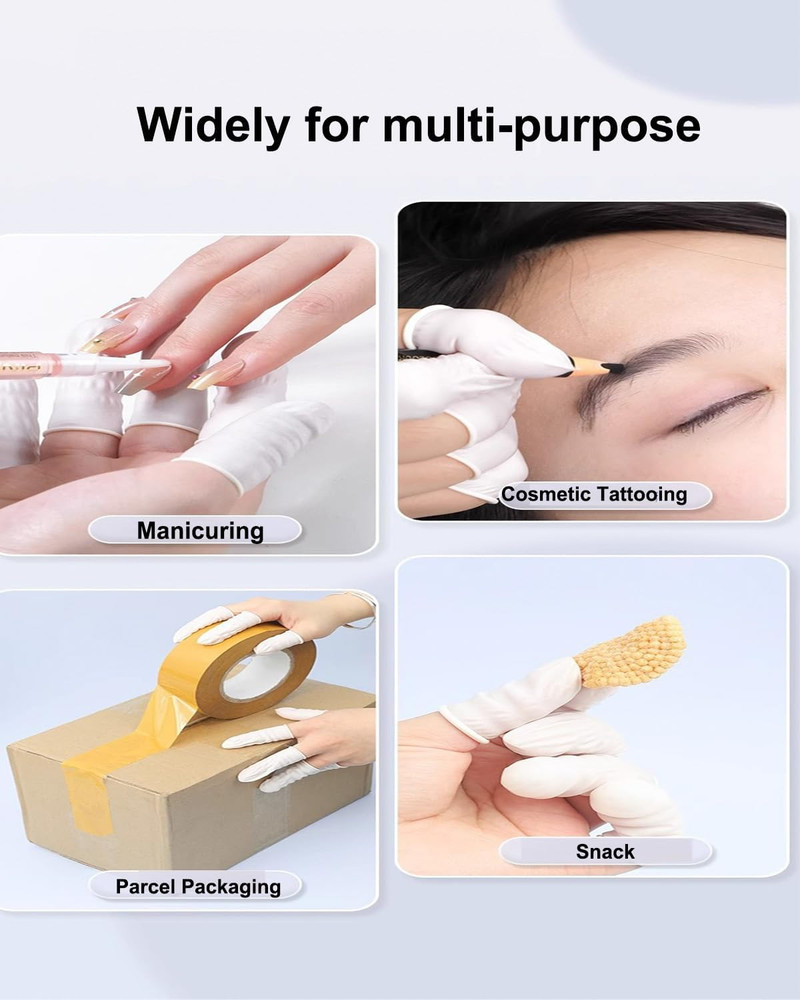 100-Pack Medium Disposable Finger Cots, Protective Thumb & Fingertip Covers