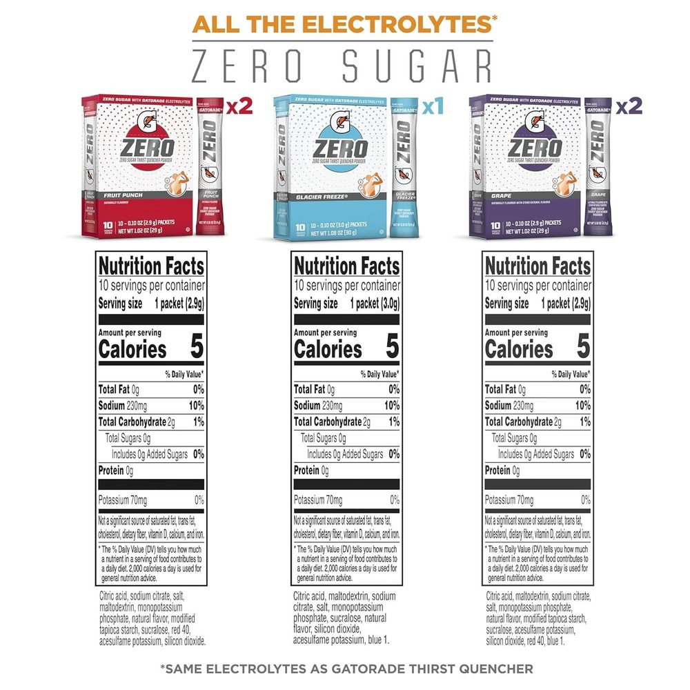 Gatorade Zero Powder Pack - 0.1oz Packets - 10 Count