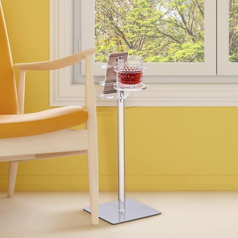 Acrylic Drink Table Lightweight Compact Modern Side Table Easy Assembly New