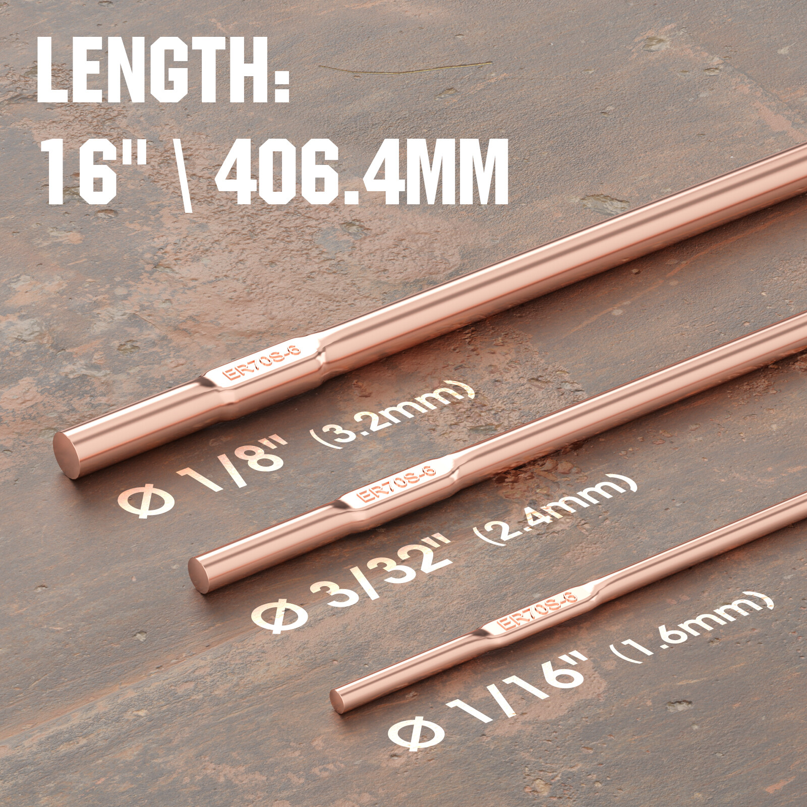 Mild Steel ER70S-6 TIG Welding Filler Rod 1/16" 3/32" 1/8" x 16" 5LBS
