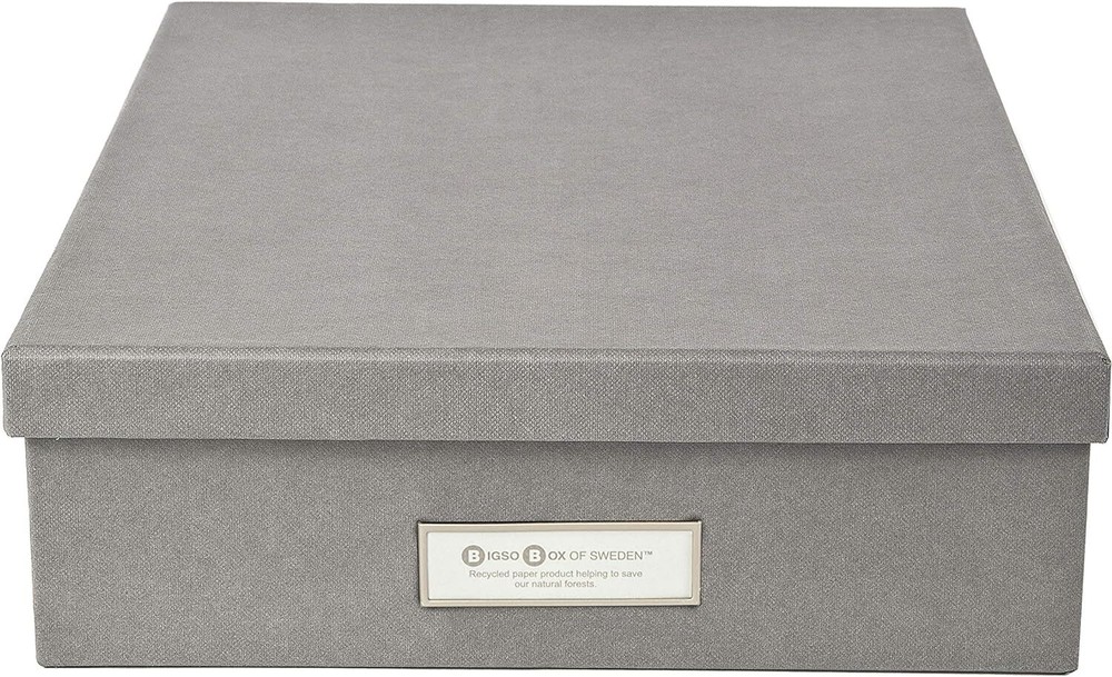 Bigso Oskar Fiberboard Label Frame Document Letter Box | White