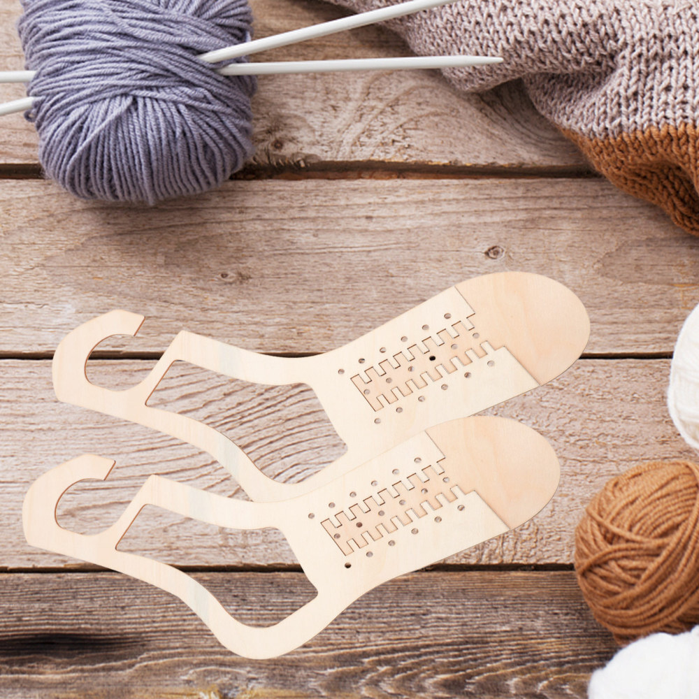 1 Pair Sock Blocking Forms Knitting Model Wood Blocker Shaping Stockings