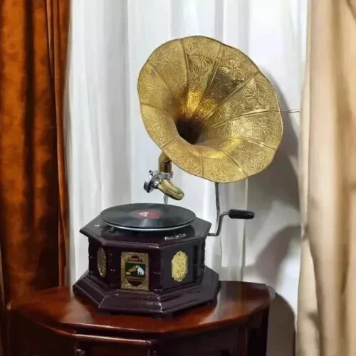 Antique HMV Gramophone Fully Functional Working Phonograph, win-up record player