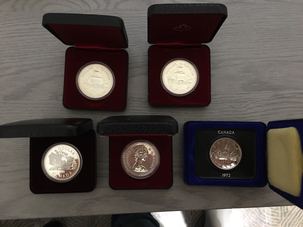 Canadian Proof Dollars Five Coins
