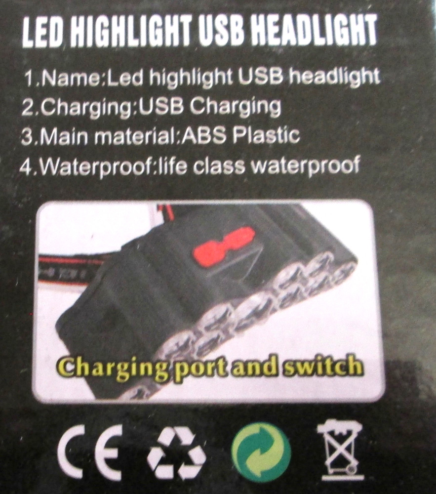 NEW 11 LED HIGHLIGHT USB WATERPROOF HEADLIGHT SH-T11