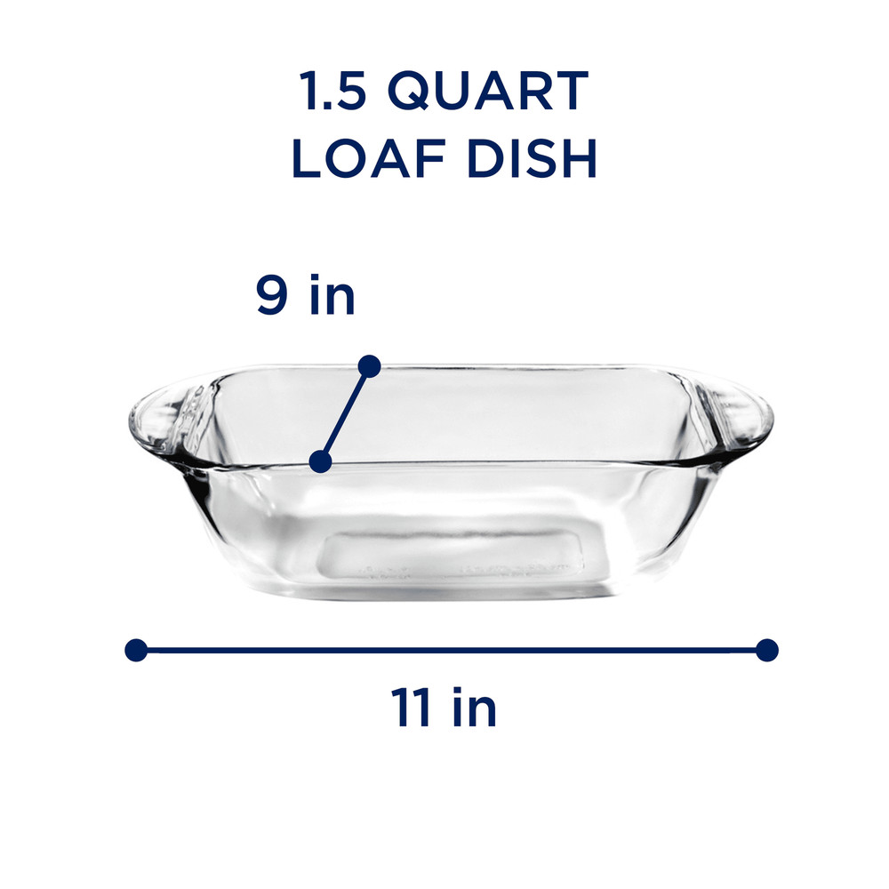 (6 pack) Anchor Hocking Glass Loaf Pan, 1.5 Quart
