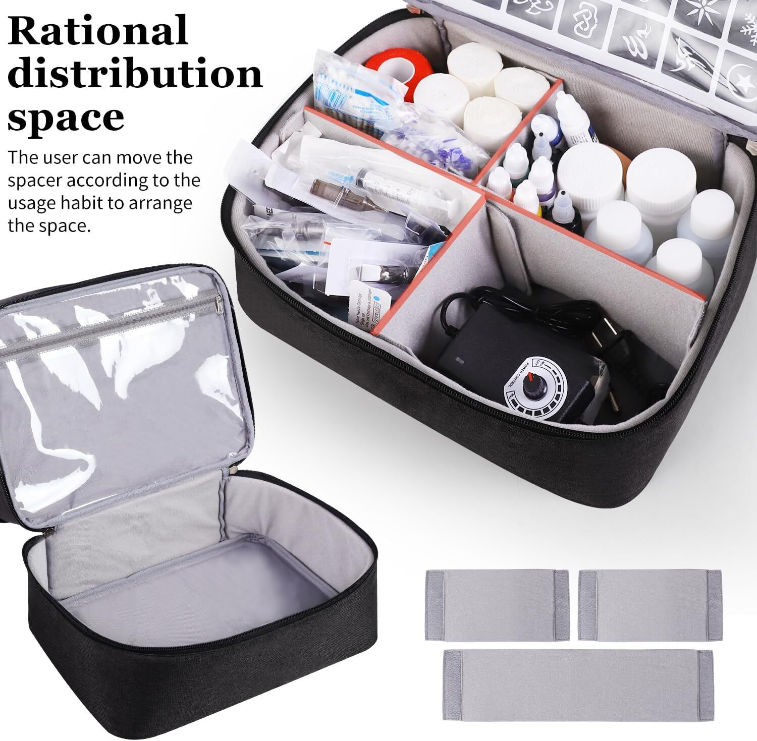 Tattoo Carrying Case Tattoo Supplies Organizer Tattoo Kit Box Case Tattoo Equipm