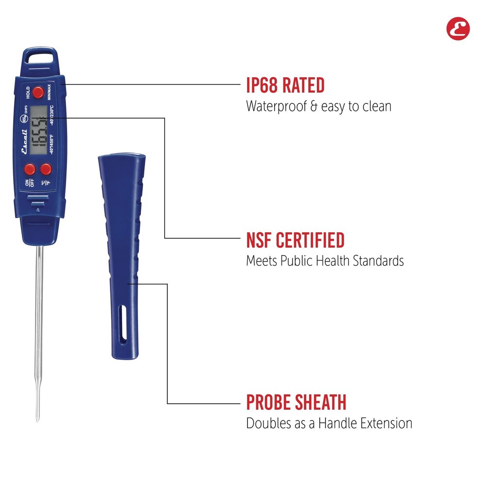 Escali DHP3 Advanced Digital Waterproof Meat Thermometer, Temperature Hold, P...
