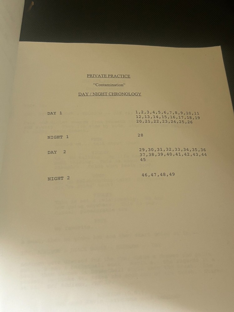 ORIGINAL SCRIPT PRIVATE PRACTICE CONTAMINATION KATE WALSH TIM DALY