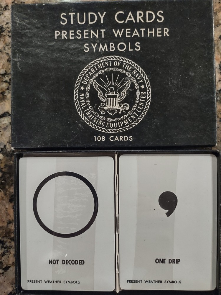 STUDY CARDS PRESENT WEATHER SYMBOLS ORIGINAL UNOPENED DECKS US NAVY TRAINING 