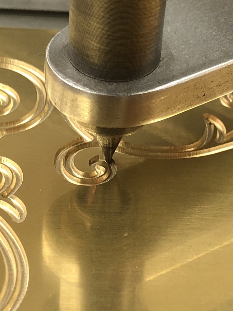 LARGE FLOURISH SCROLL WORK SOLID BRASS ENGRAVING PLATE FOR NEW HERMES FONT TRAY