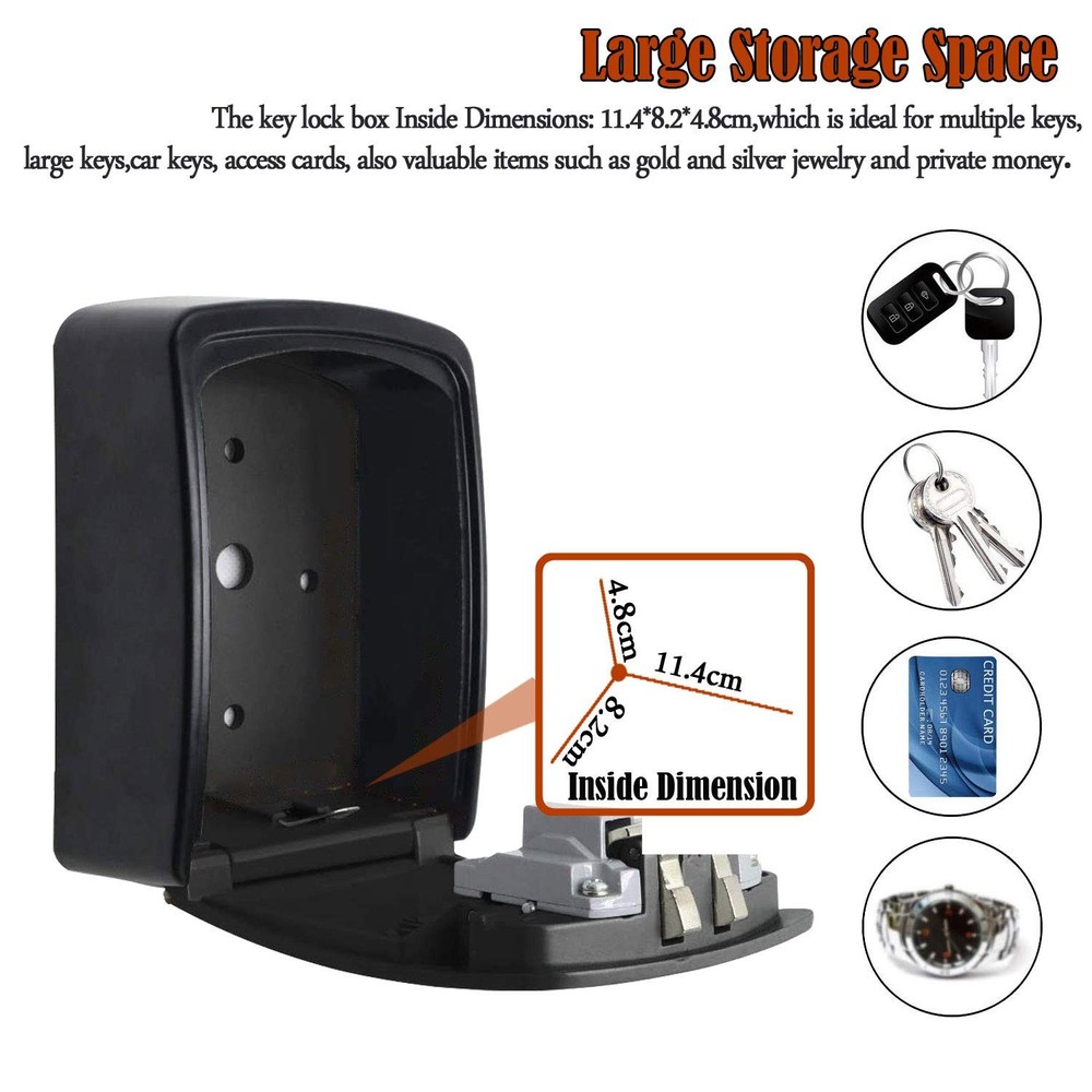 Extra Large Key Storage Security Lock,V-Resourcing Sturdy Wall Mounted Outdoo...
