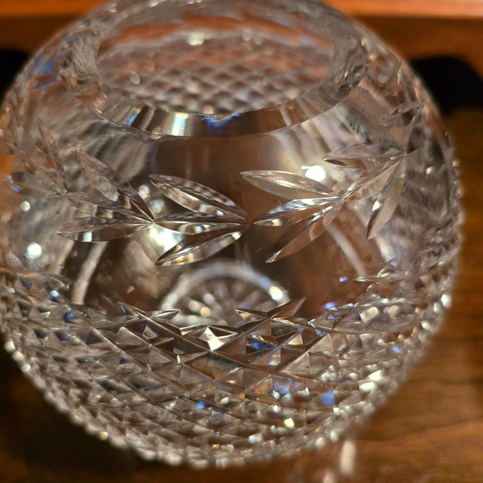 VTG WATERFOLD Irish Crystal Glandore Globe Rose Bowl 1976 Ireland