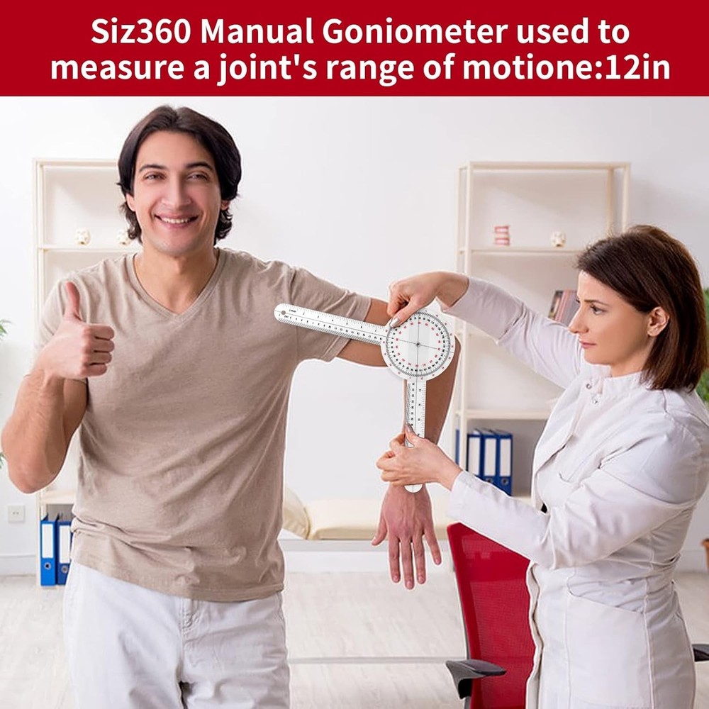 Multifunctional Transparent Goniometer - 2-Inch Angle Ruler for Joint Assessment