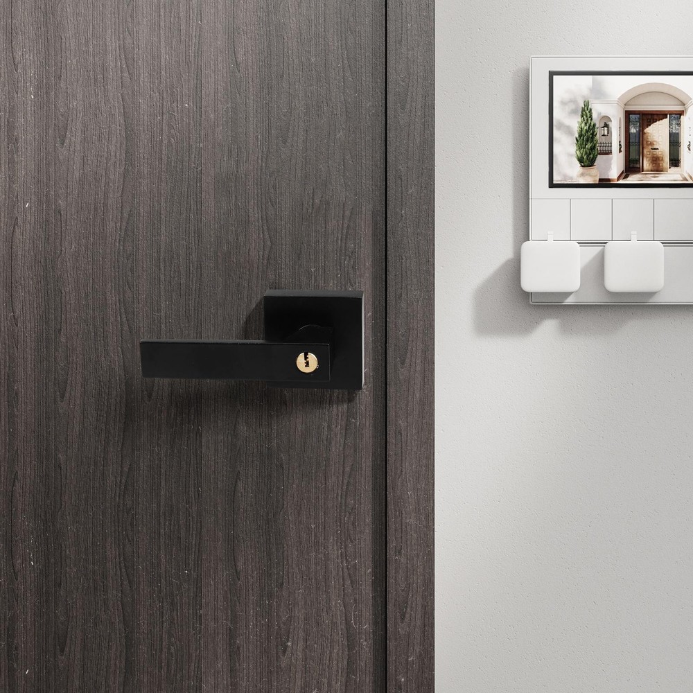 Black Door Lever Privacy Passage Dummy Handle Interior Square Knobs 15 pack