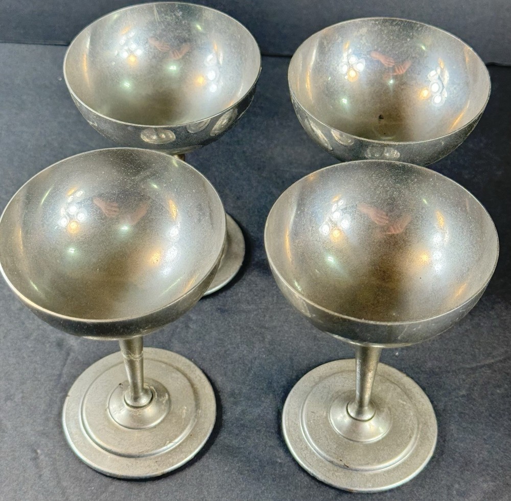 Vtg Metal Wine Cups