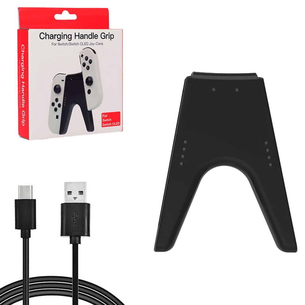 V Shape Charging Grip With Type-C Charging Cable For Switch NS JoyCon Controller