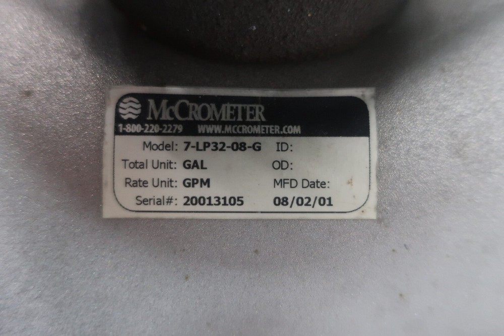 Mccrometer 7-LP32-08-G Propeller Meter 8in 0-2500gpm