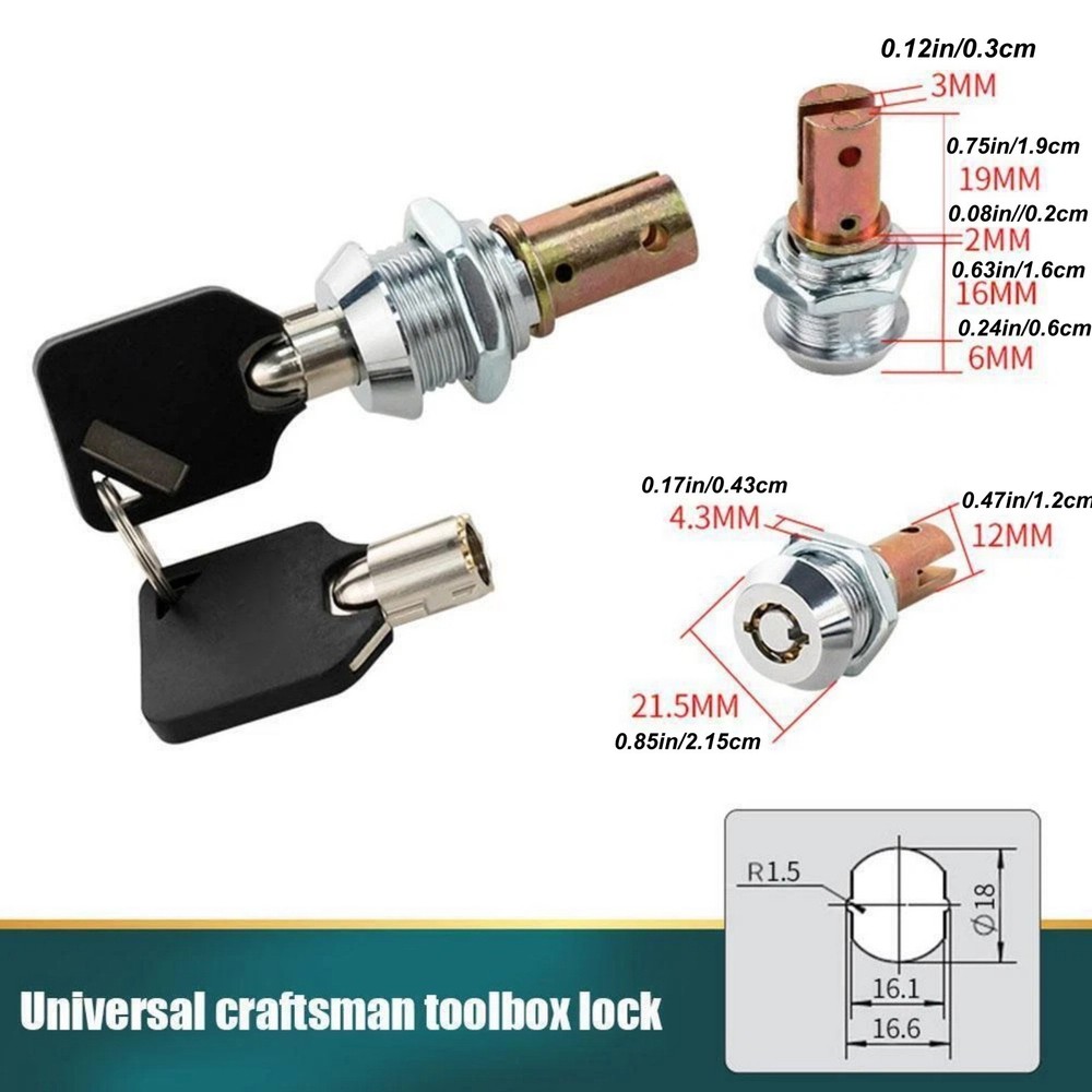 Tool Drawer Lock with Keys Replacement Assembly For Storage Cabinets Toolboxes