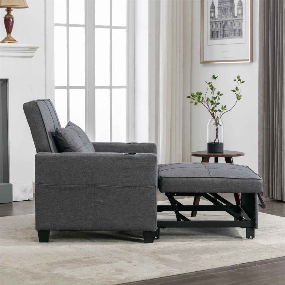 Convertible Sleeper Sofa Bed 3-in-1 Multi-Function Folding Sofa Bed w/ USB Ports