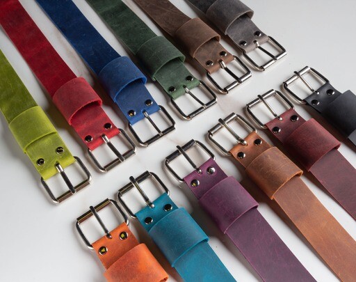 Genuine Leather Luggage Rack Straps Trunk rack straps for Vintage Cars Red